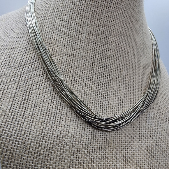 Creations In Sterling Sliver Muli Strand Liquid Necklace & Earrings - Picture 8 of 10